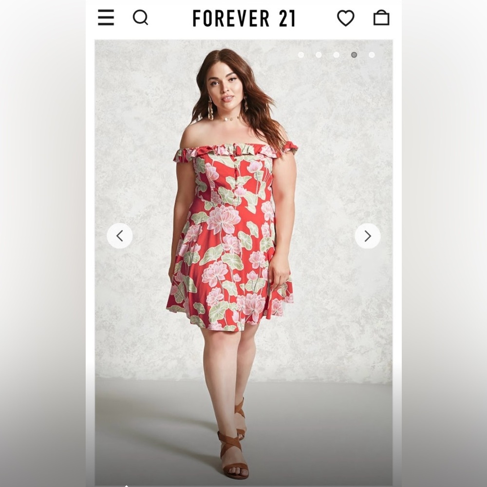 Forever 21 Plus Size red floral mini dress size 2x
